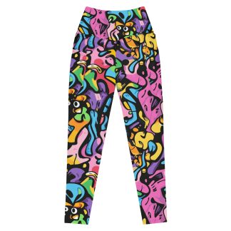 Urban Rebel Graffiti High Waist Yoga Leggings with pockets by Graffiti Fitness