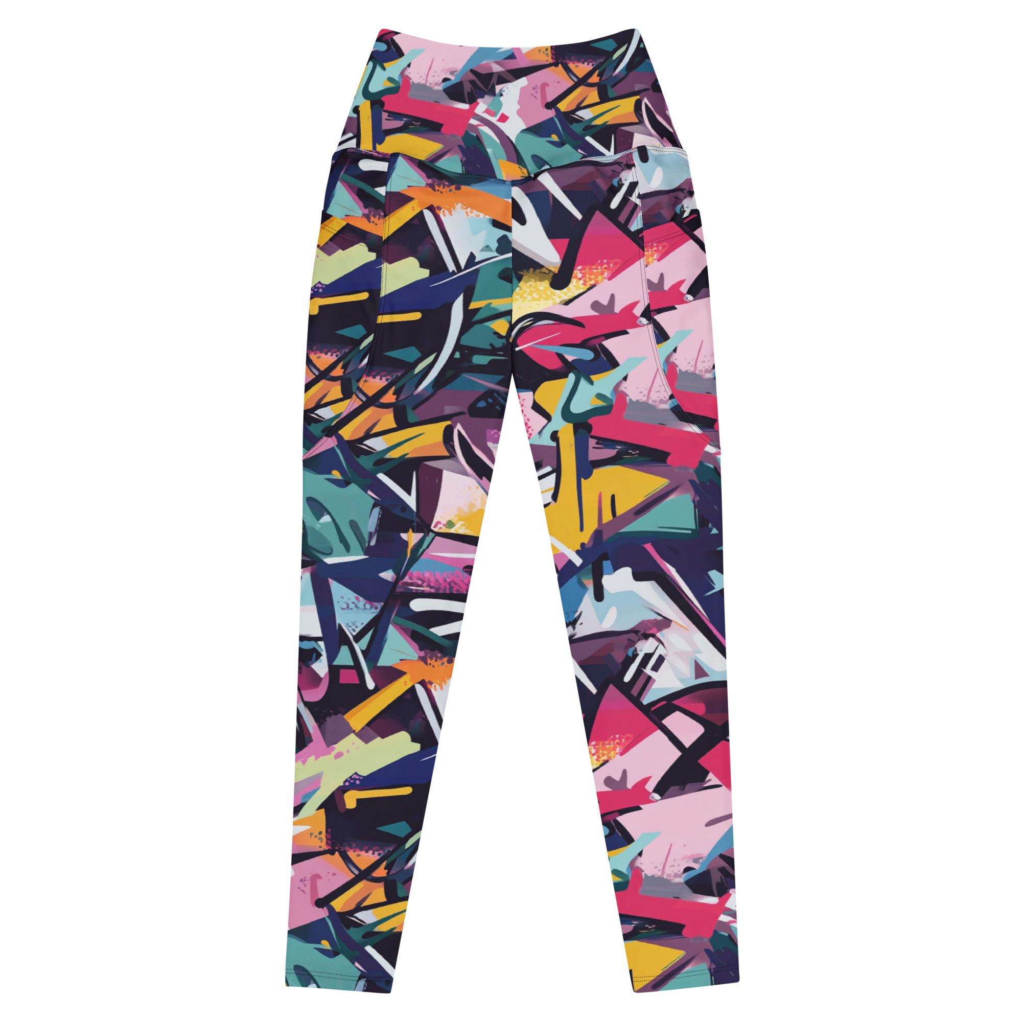 Vibrant Street Vibes High Waist Yoga Leggings by Graffiti Fitness
