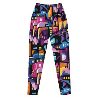 Electric City Graffiti Yoga Leggings with Pockets by Graffiti Fitness