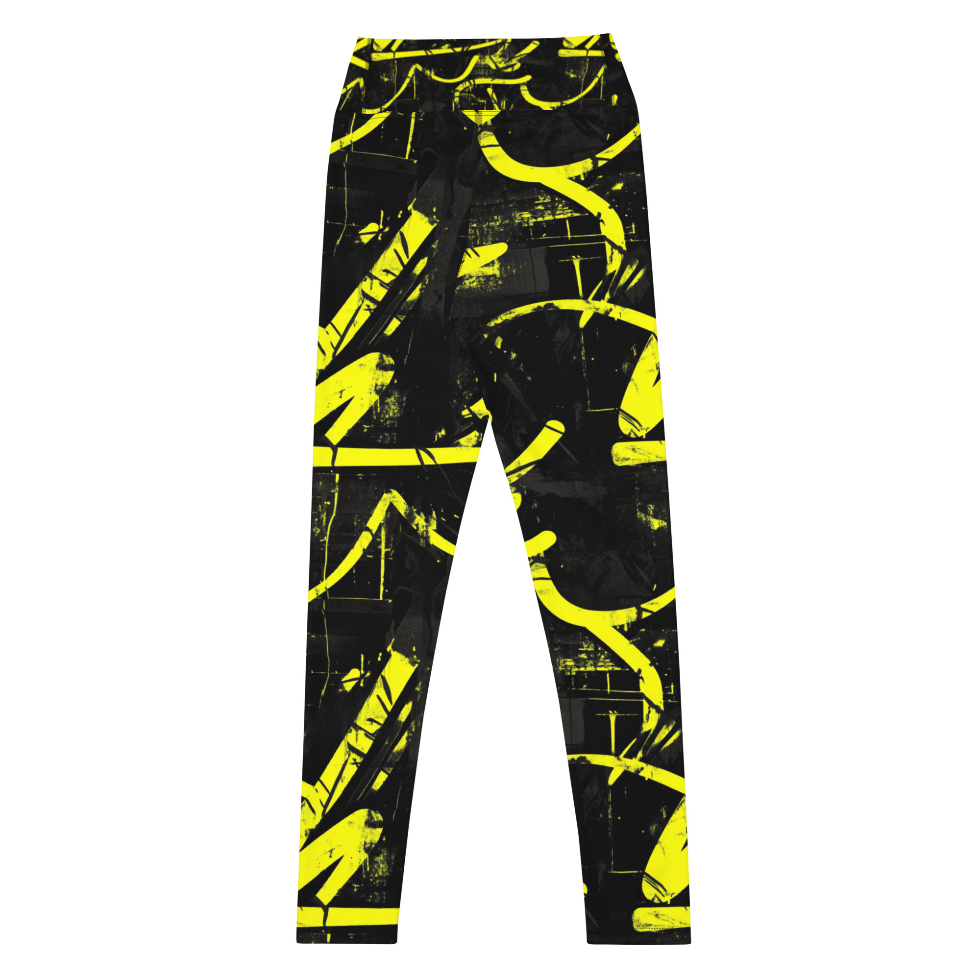 Electric Neon Graffiti High-Waisted Performance Leggings - Image 2
