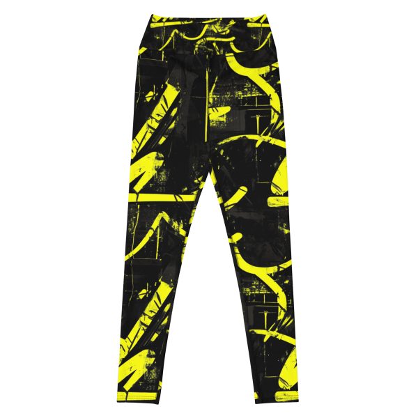 Electric Neon Graffiti High-Waisted Performance Leggings