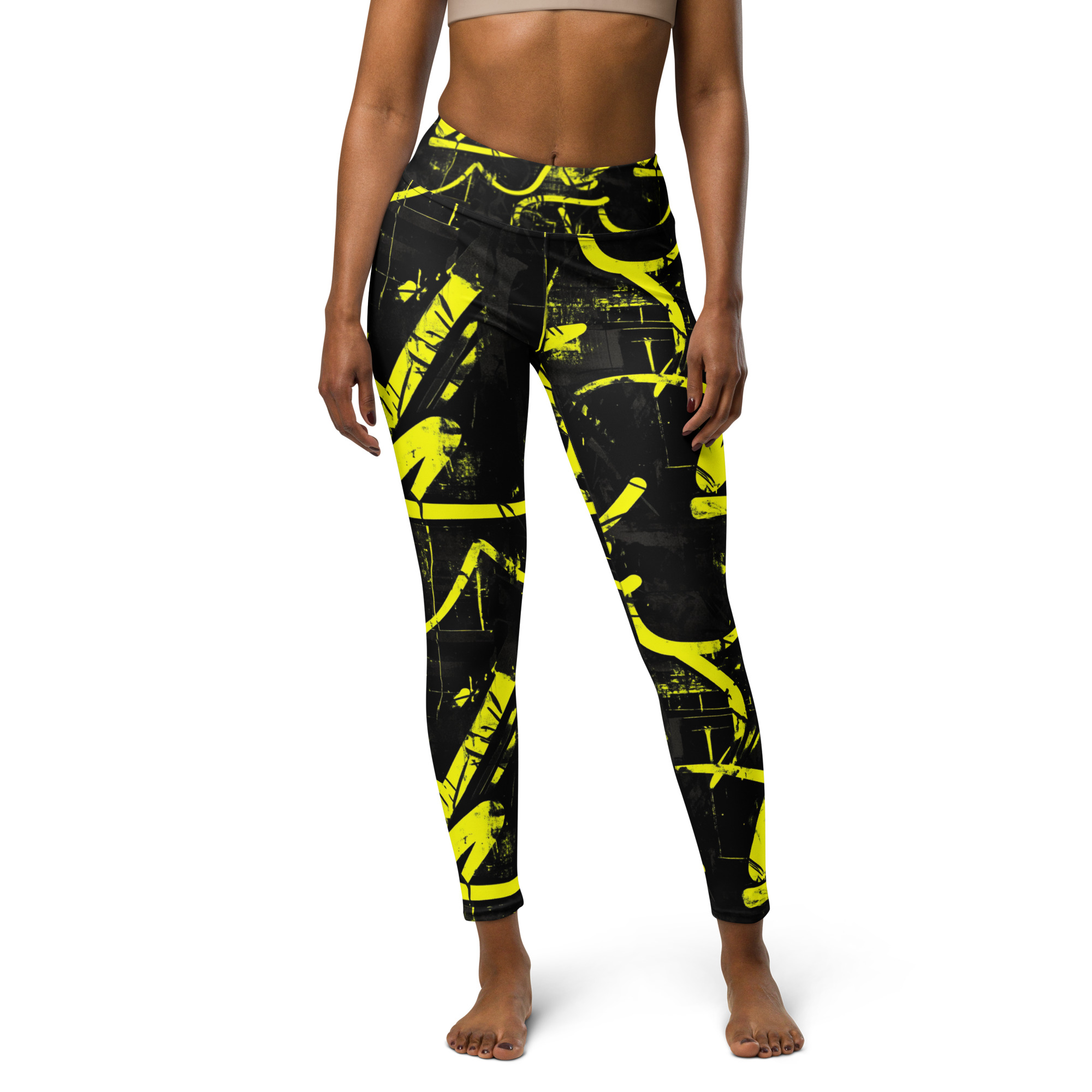 Electric Neon Graffiti High-Waisted Performance Leggings - Image 7