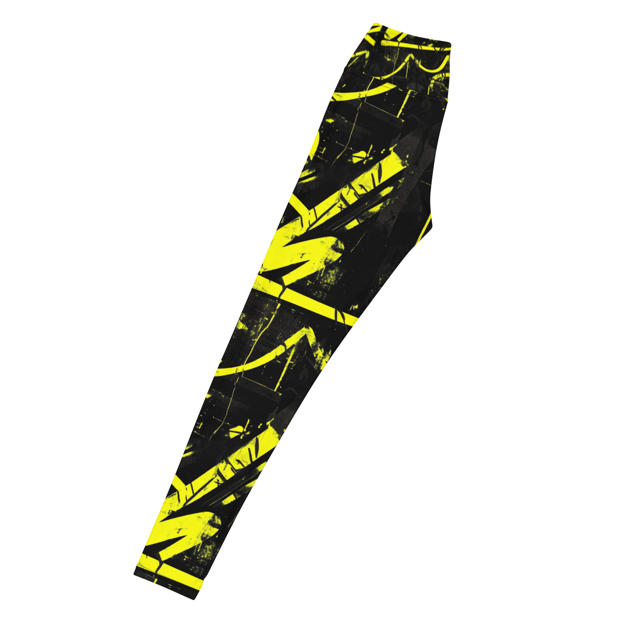Electric Neon Graffiti High-Waisted Performance Leggings - Image 3