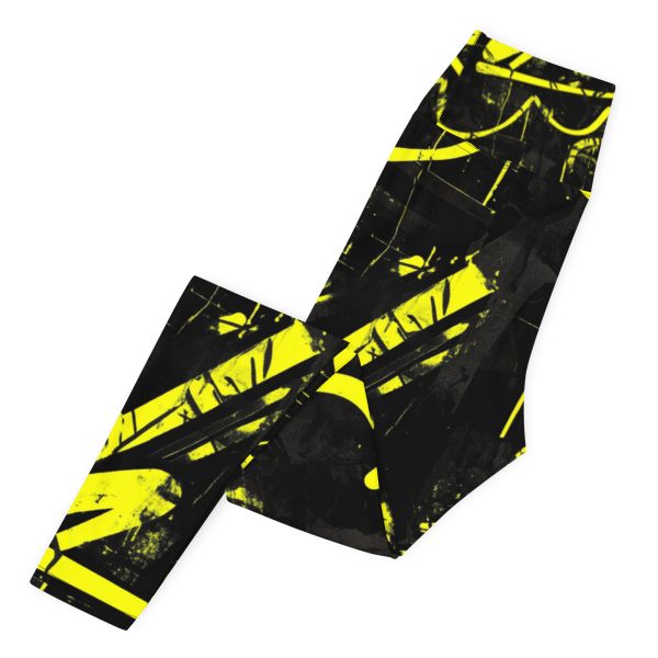 Electric Neon Graffiti High-Waisted Performance Leggings - Image 4