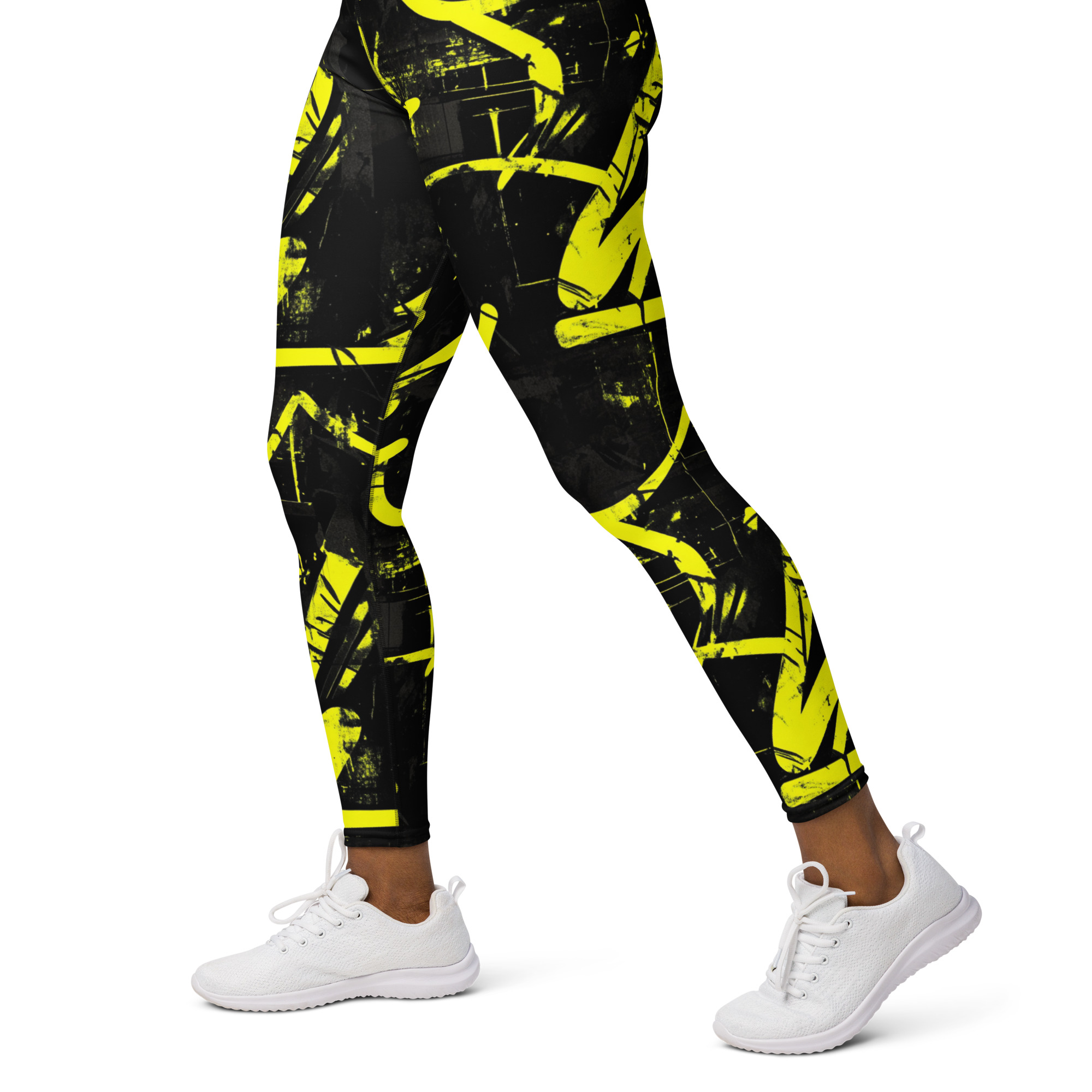 Electric Neon Graffiti High-Waisted Performance Leggings - Image 9