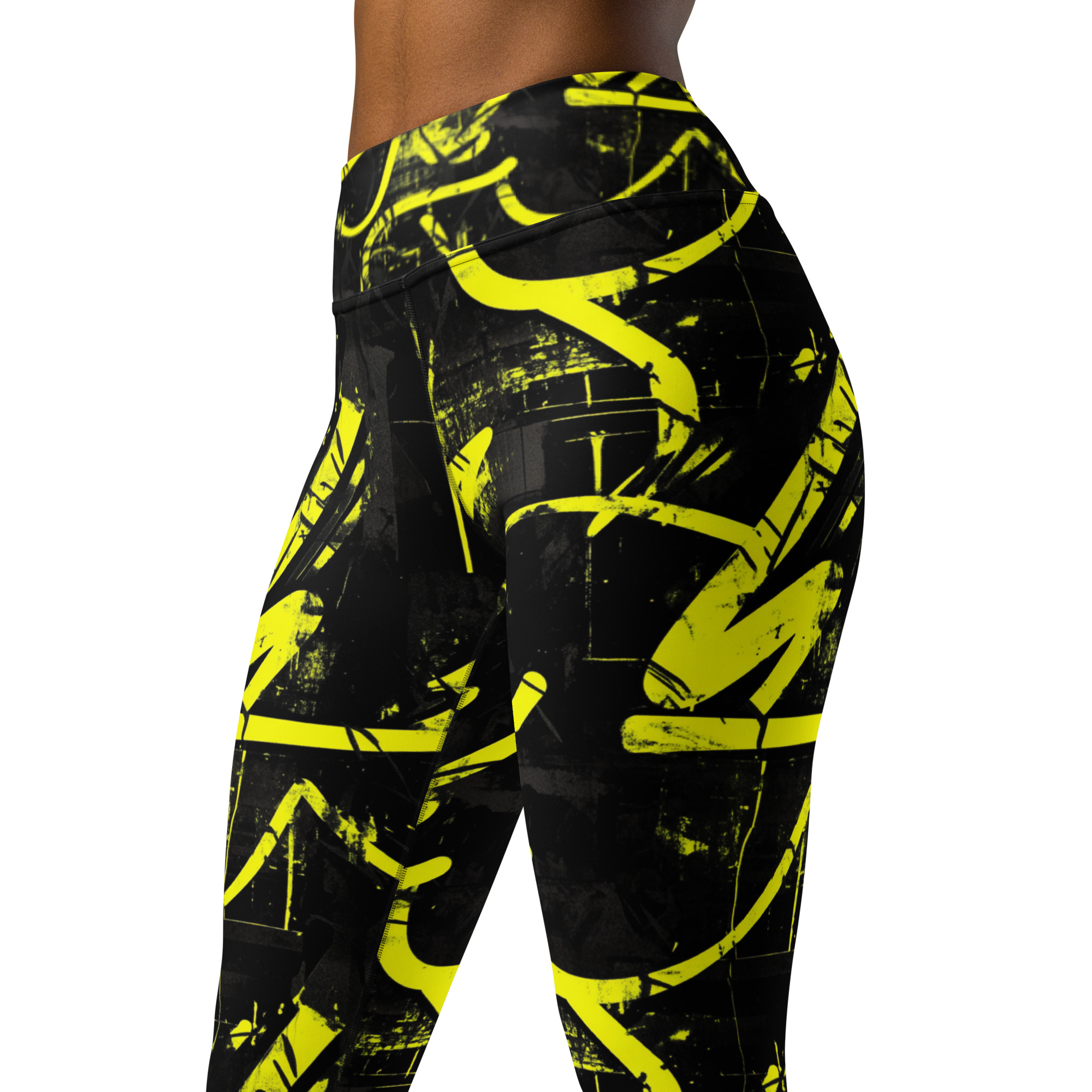 Electric Neon Graffiti High-Waisted Performance Leggings - Image 10