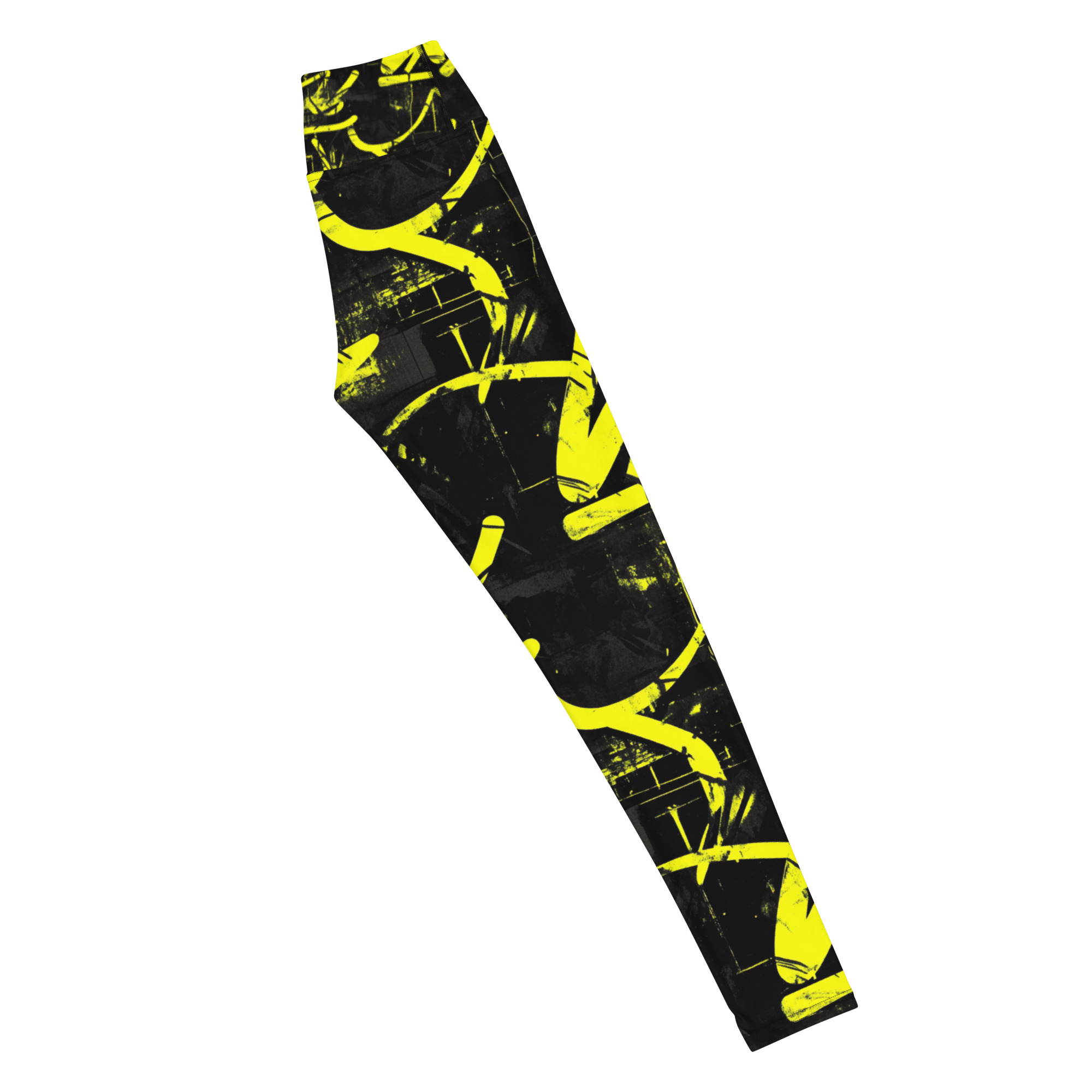 Electric Neon Graffiti High-Waisted Performance Leggings - Image 5